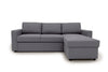 Ecksofa Gustavo beidseitig montierbar, Flachgewebe - Grau