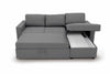 Ecksofa Gustavo beidseitig montierbar, Flachgewebe - Grau