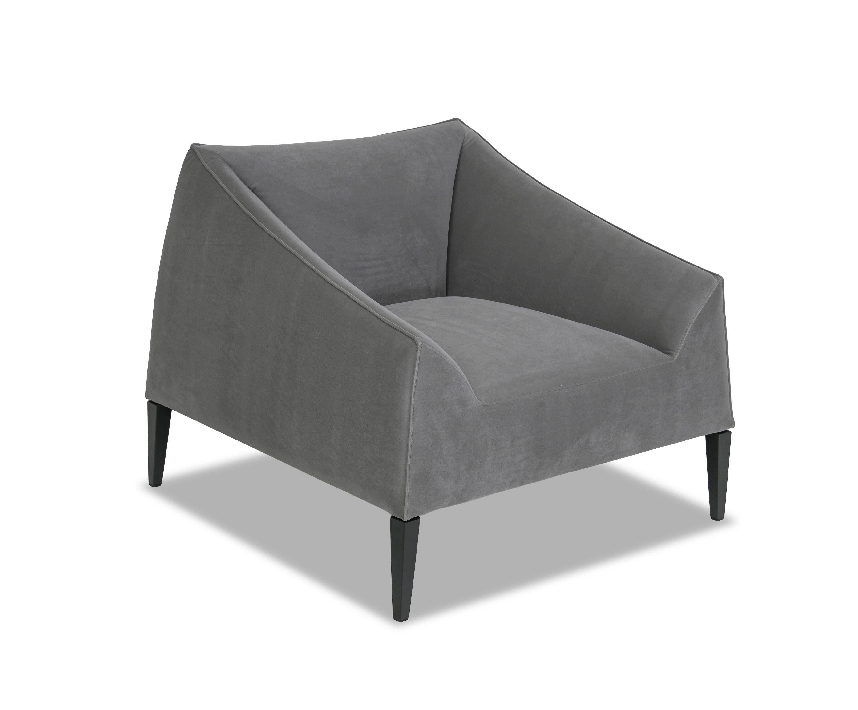 Sessel Panama, Samtvelours MATT VELVET - Grau