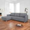 Ecksofa Links Liam, Flachgewebe Firenza - Silber