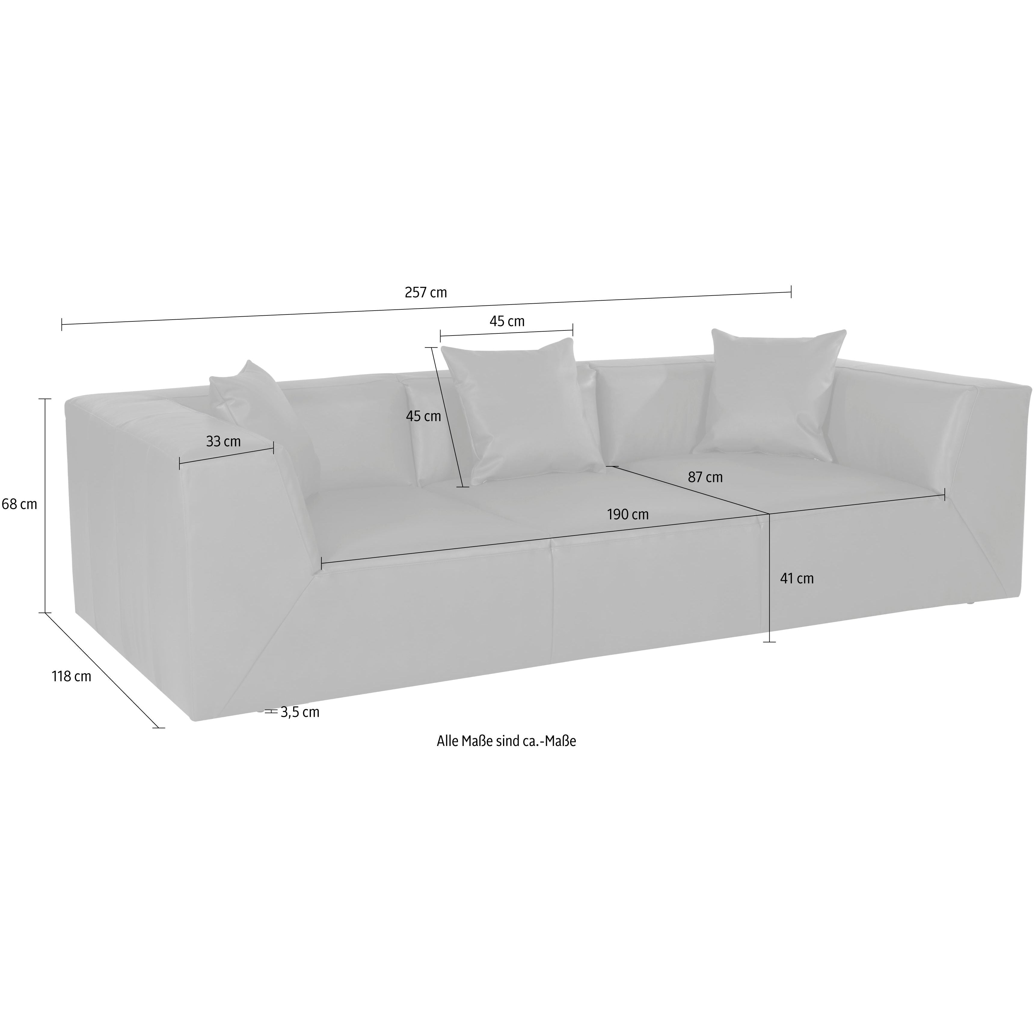 3-Sitzer Sofa Sam, Echtleder Rustico - Braun