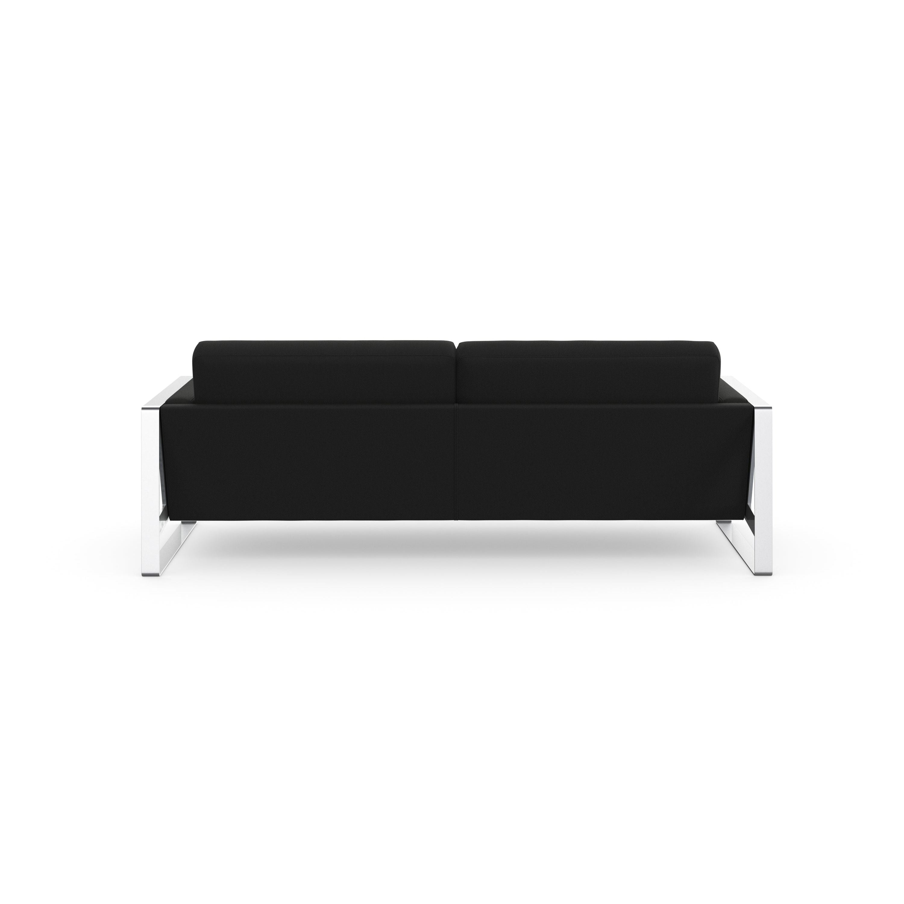 3-Sitzer Sofa Frame, Flachgewebe Panama - Schwarz