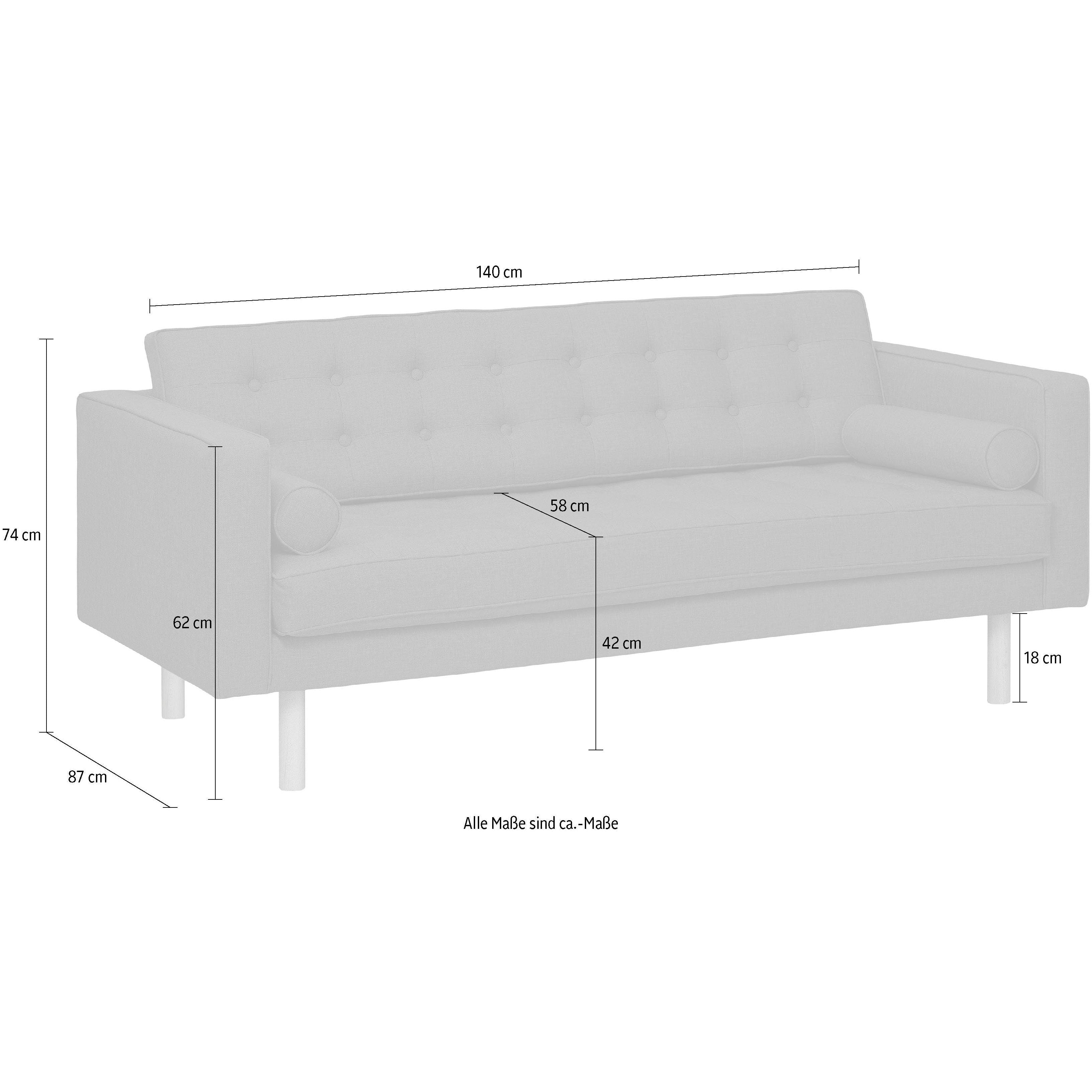 2-Sitzer Sofa Tampa, Flachgewebe Sawana - Beige