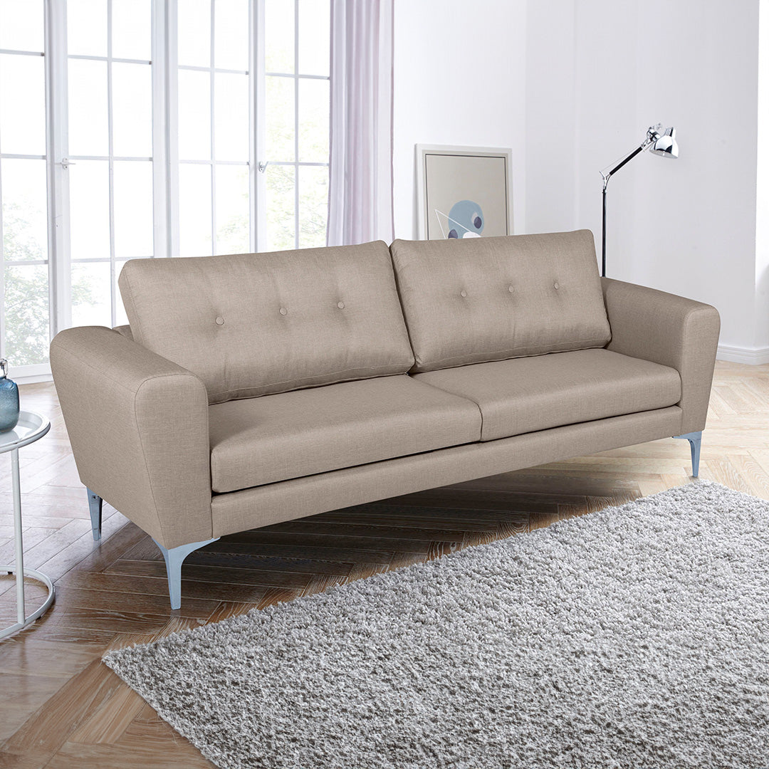 3-Sitzer Sofa Lincoln, Flachgewebe Lisa - Beige