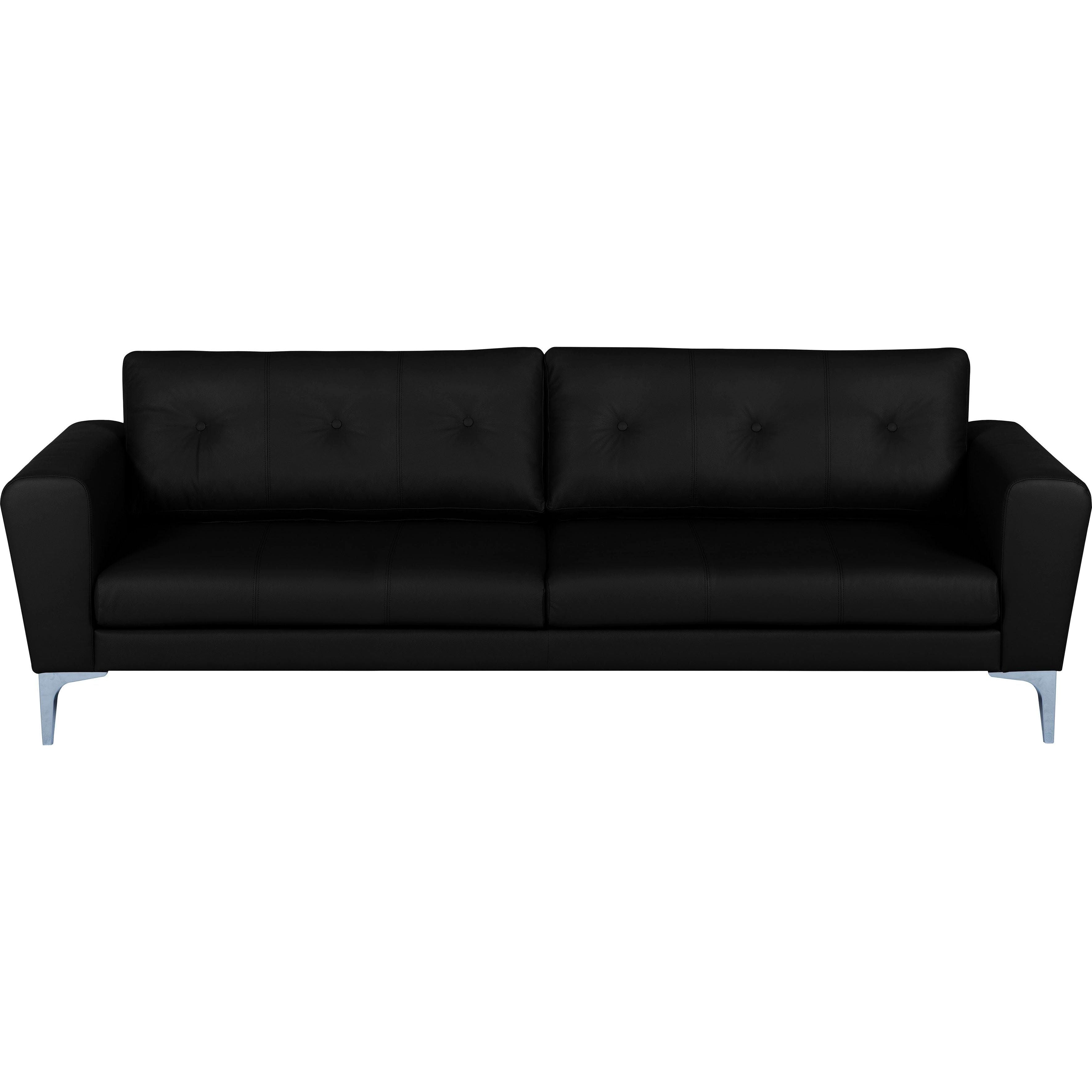 3-Sitzer Sofa Lincoln, Leder Madras - Schwarz