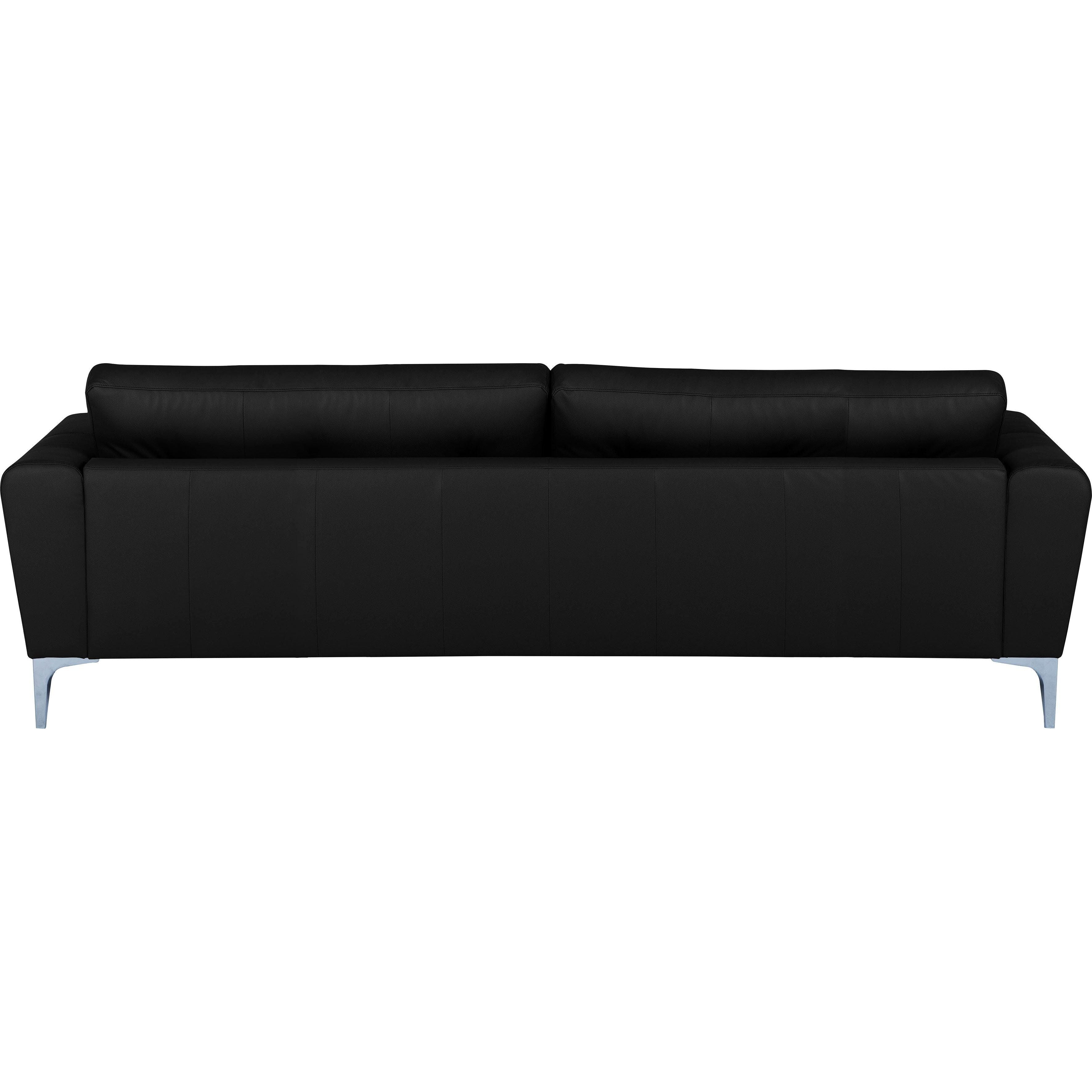 3-Sitzer Sofa Lincoln, Leder Madras - Schwarz