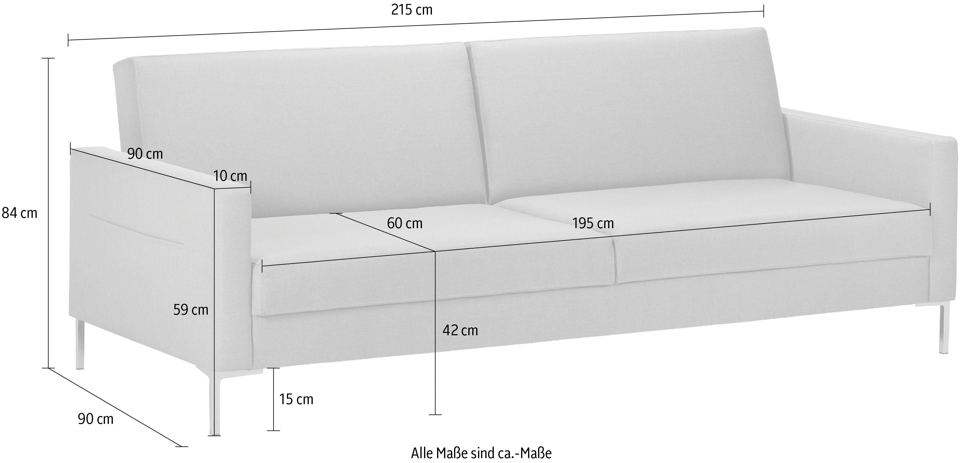 3-Sitzer Sofa mit Schlaffunktion Malaga, Flachgewebe Sawana